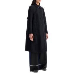 minimalist black cotton raincoat for women