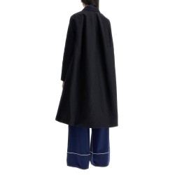 minimalist black cotton raincoat for women