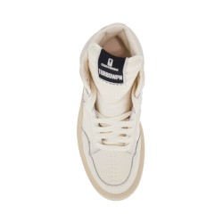 white high unisex leather sneakers with embroidered star