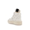 white high unisex leather sneakers with embroidered star