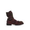 dark red horse leather boots with adjustable straps