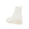 unisex white horse and calf leather boots with elegant side zip