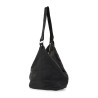 black horse leather triangular bag with zip closure