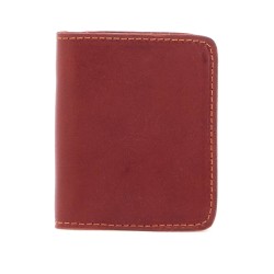 elegant red kangaroo leather wallet with card slots