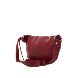 small red leather crossbody bag made from high-quality horsehide