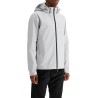 light gray polyester waterproof bomber with hood