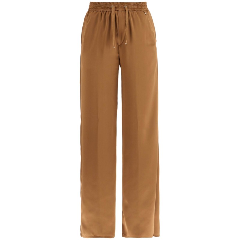 wide leg camel polyester pants