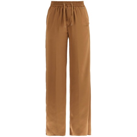 wide leg camel polyester pants