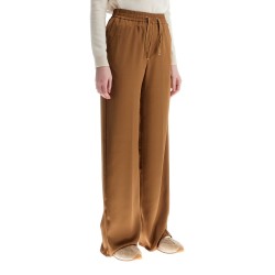 wide leg camel polyester pants