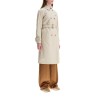 beige cotton double-breasted trench coat with adjustable sleeves