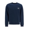 unisex dark blue organic cotton sweatshirt with embroidered logo