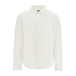 camicia unisex in lino bianco sporco eleganza minimalista