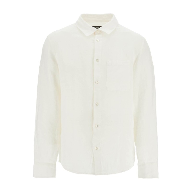 camicia unisex in lino bianco sporco eleganza minimalista