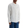 camicia unisex in lino bianco sporco eleganza minimalista