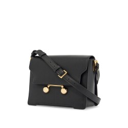 black calfskin shopping bag with distinctive closure