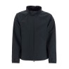 men's waterproof jacket in black polyamide with high collar