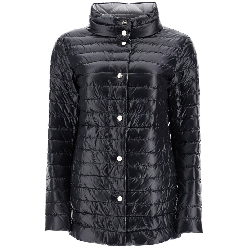 reversible a-shape down jacket black and gray