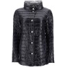 reversible a-shape down jacket black and gray