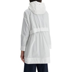 white waterproof 3/4 sleeve parka techn taffeta