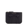 large black bow wallet in calfskin zip unisex