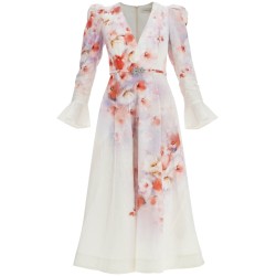 white floral linen midi dress ciara