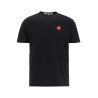 t-shirt unisex in cotone nero con logo cuore rosso