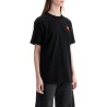 t-shirt unisex in cotone nero con logo cuore rosso