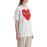 t-shirt cotone bianco con cuore rosso unisex