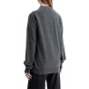 cardigan unisex in lana grigio con logo cuore