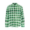 green checkered cotton flannel shirt