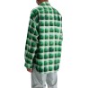 green checkered cotton flannel shirt