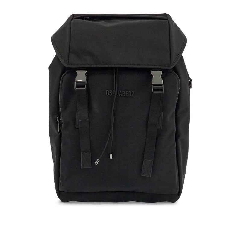 black nylon laptop backpack