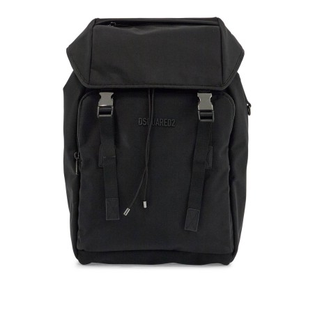 black nylon laptop backpack