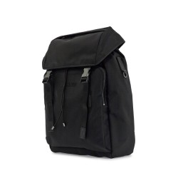 black nylon laptop backpack