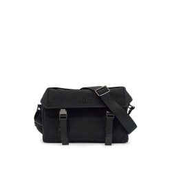 black shoulder bag in polyamide with spacious compartment