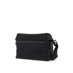 black shoulder bag in polyamide with spacious compartment