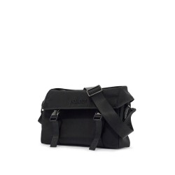 black shoulder bag in polyamide with spacious compartment