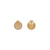 gold shell earrings with crystals