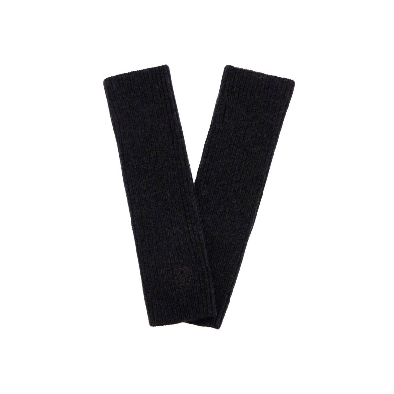 slim fit charcoal melange rws wool fingerless gloves