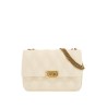 quilted shoulder bag butter white with golden chain