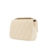 quilted shoulder bag butter white with golden chain