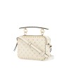 ivory quilted leather crossbody bag with studs