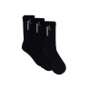 black medium cotton socks pack of 3 with embroidered logo