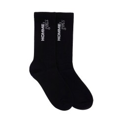 black medium cotton socks pack of 3 with embroidered logo