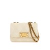 small shoulder bag in leather with golden chain butter white