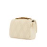 small shoulder bag in leather with golden chain butter white