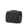 small black quilted shoulder bag with gold chain