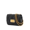 small black quilted shoulder bag with gold chain