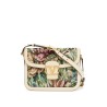 multicolored floral shoulder bag in butter white leather