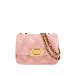 borsa a spalla small rock-chic rosa geranio in pelle